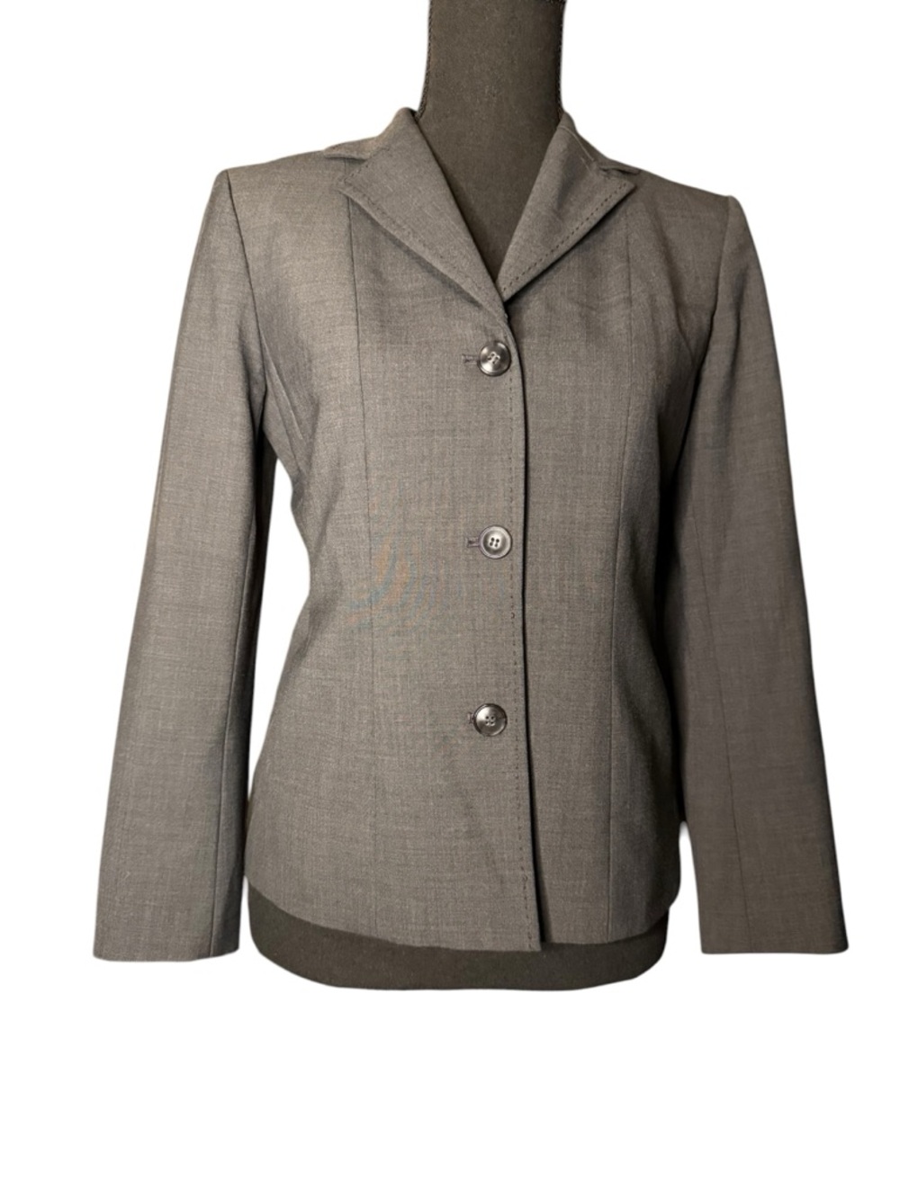 Petite Sophisticate Gray Tailored Women's Blazer Jacket